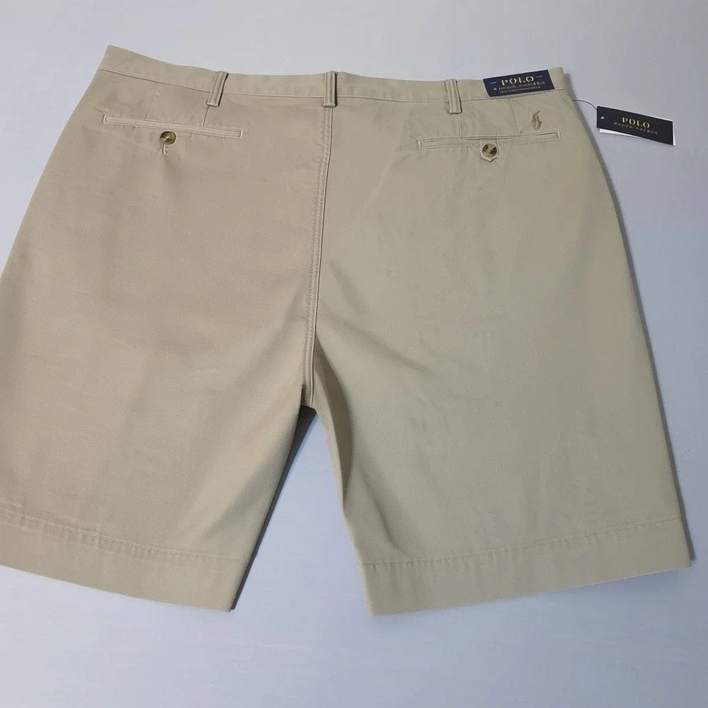 Polo Ralph Lauren Shorts Men 44 Tan Stretch Classic Fit 9 Inch Khaki Chino NWT